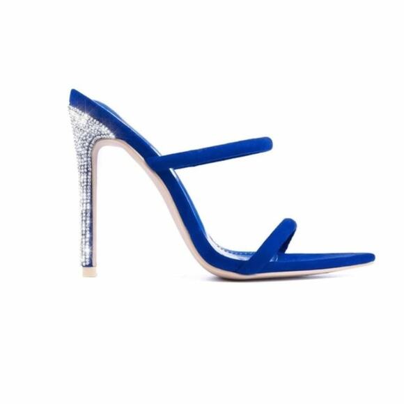 Cape Robbin Spruce Rhinestone Stiletto Heels in Lover Boy Blue Women's Size 9M - Picture 2 of 10